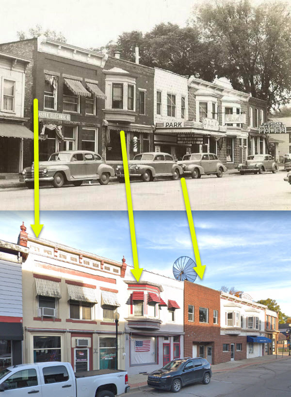 Park Theatre - Comparison Of Old Postcard To Modern Day (newer photo)